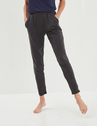 Pantalon de pyjama ajusté gris foncé femme