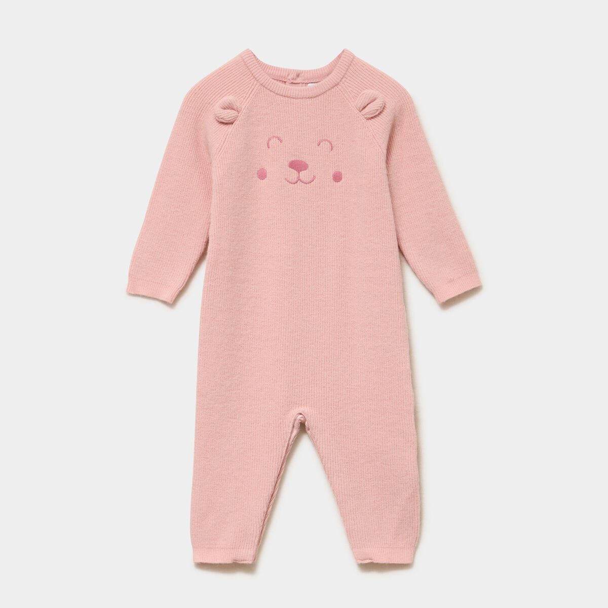 Combinaison tricot manches longues rose fushia b&eacute;b&eacute;