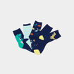 Lot 5 paires chaussettes m&eacute;lange coton bleu gar&ccedil;on