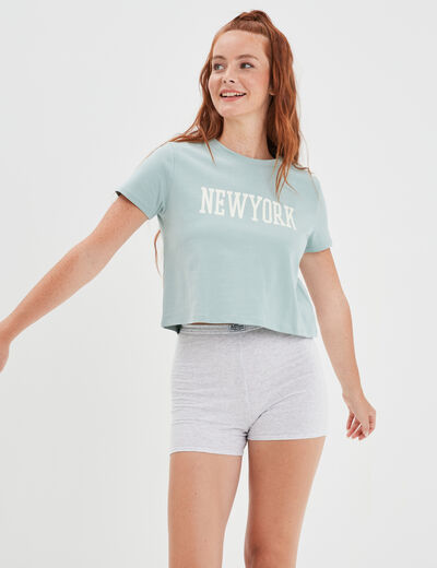 T-shirt manches courtes vert femme