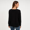 Gilet col en V boutonn&eacute; noir femme