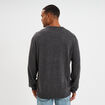 Pull col rond manches longues gris fonc&eacute; homme