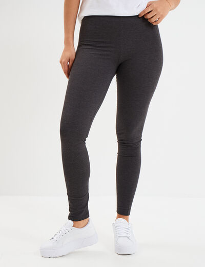 Legging taille élastiquée gris foncé femme