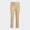 Pantalon ajusté 7/8 ème simili cuir sable femme