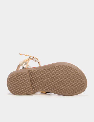 Sandales plates jaune or fille
