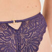 Tanga en dentelle violet femme