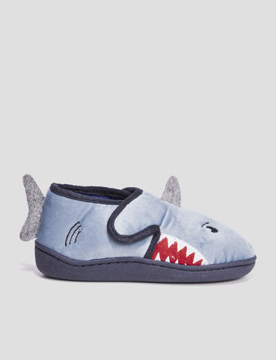 Chaussons détail requin gris garçon