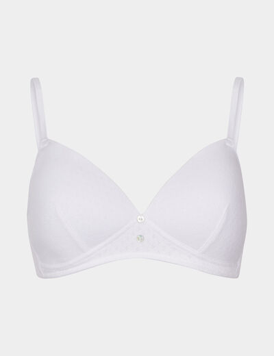 Soutien-gorge triangle paddé coton blanc femme