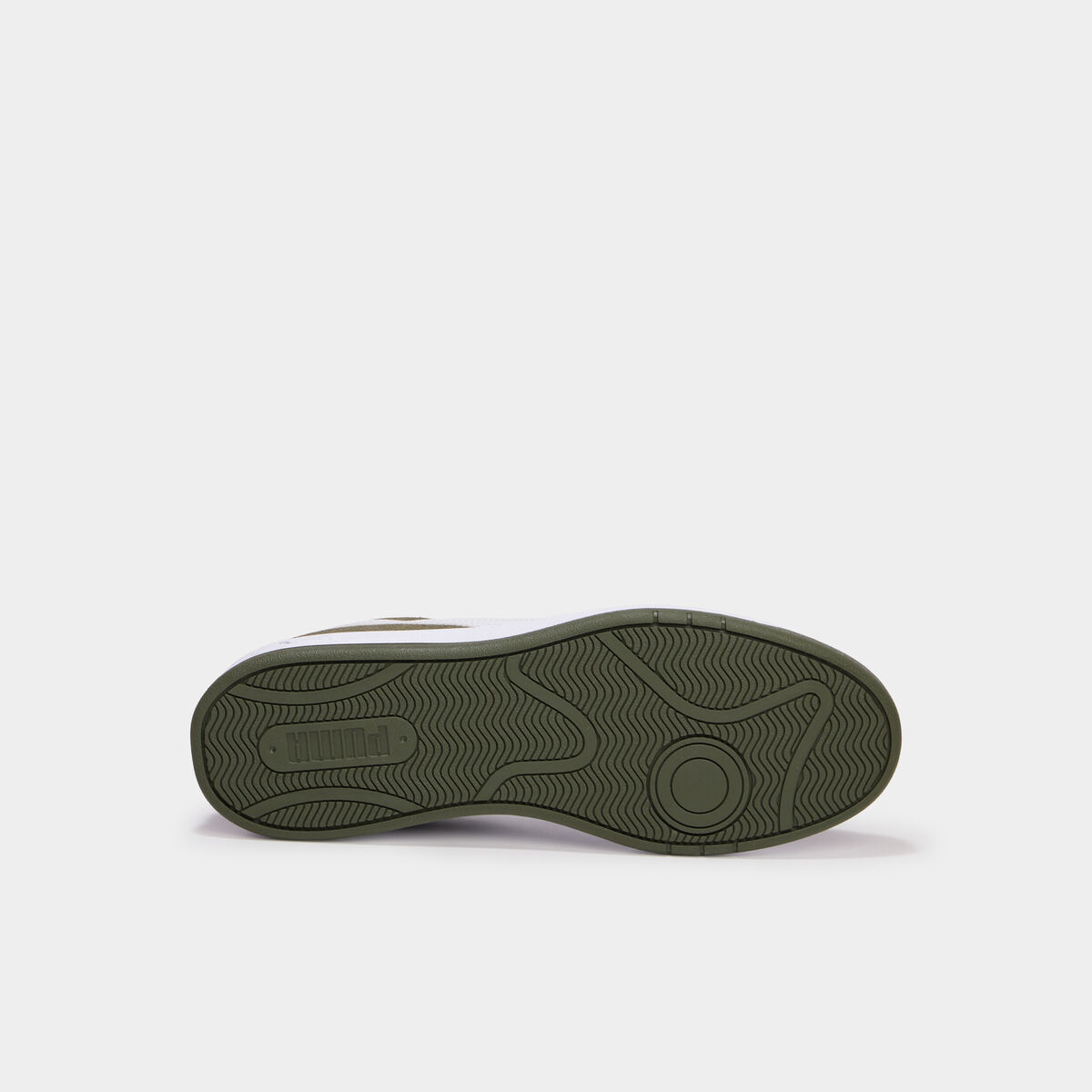 Baskets &agrave; lacets en cuir Puma Clean SD vert kaki homme