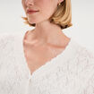 Gilet cardigan ajour&eacute; manches longues blanc femme