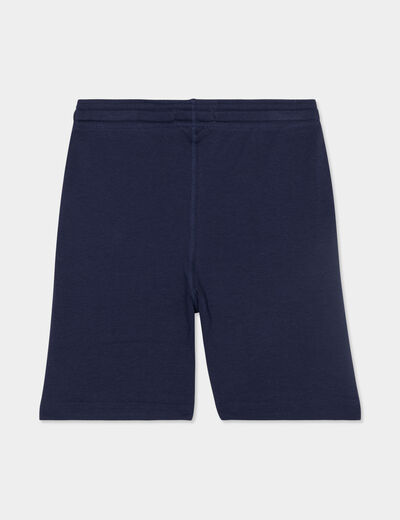 Short jogging droit taille élastiquée bleu marine garçon