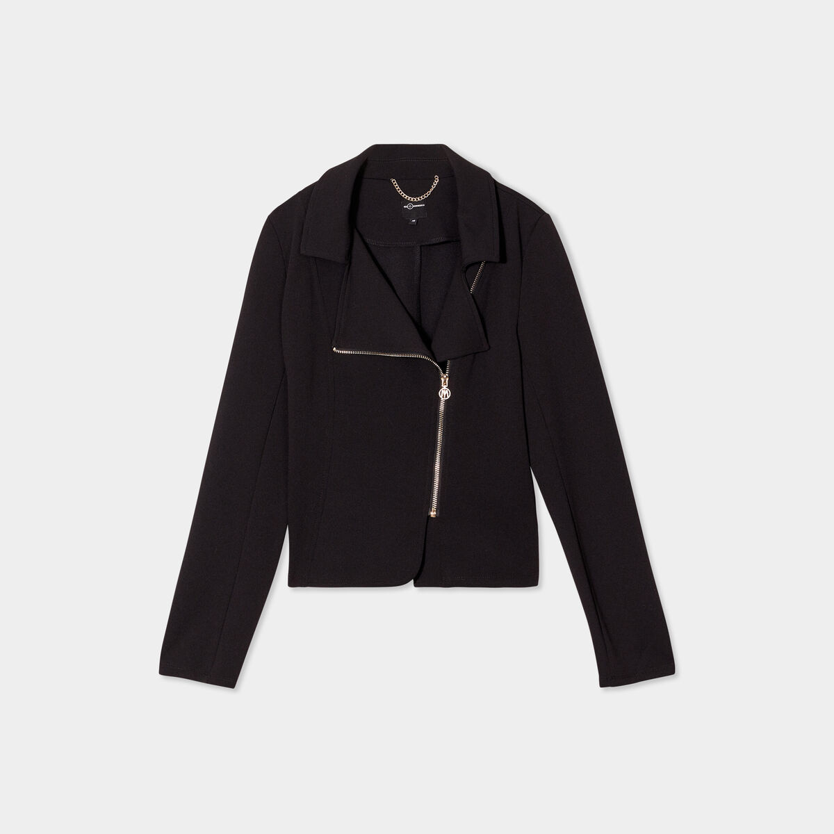 Veste biker zippée Mosquitos noir femme