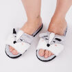 Chaussons mules fausse fourrure gris femme