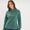 Sweat polaire col camionneur vert fonc&eacute; femme