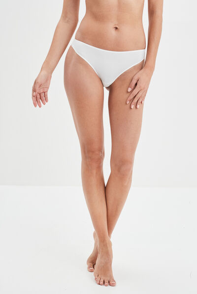 Tanga avec micro dentelle ivoire femme