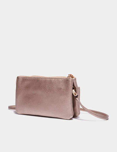 Sac en bandoulière zippé couleur or femme