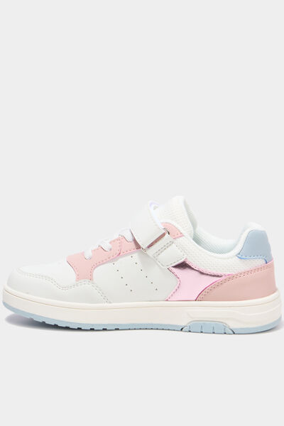 Baskets &agrave; scratchs bout renforc&eacute; blanc fille