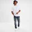 T-shirt col rond coupe relax coton &eacute;pais blanc homme