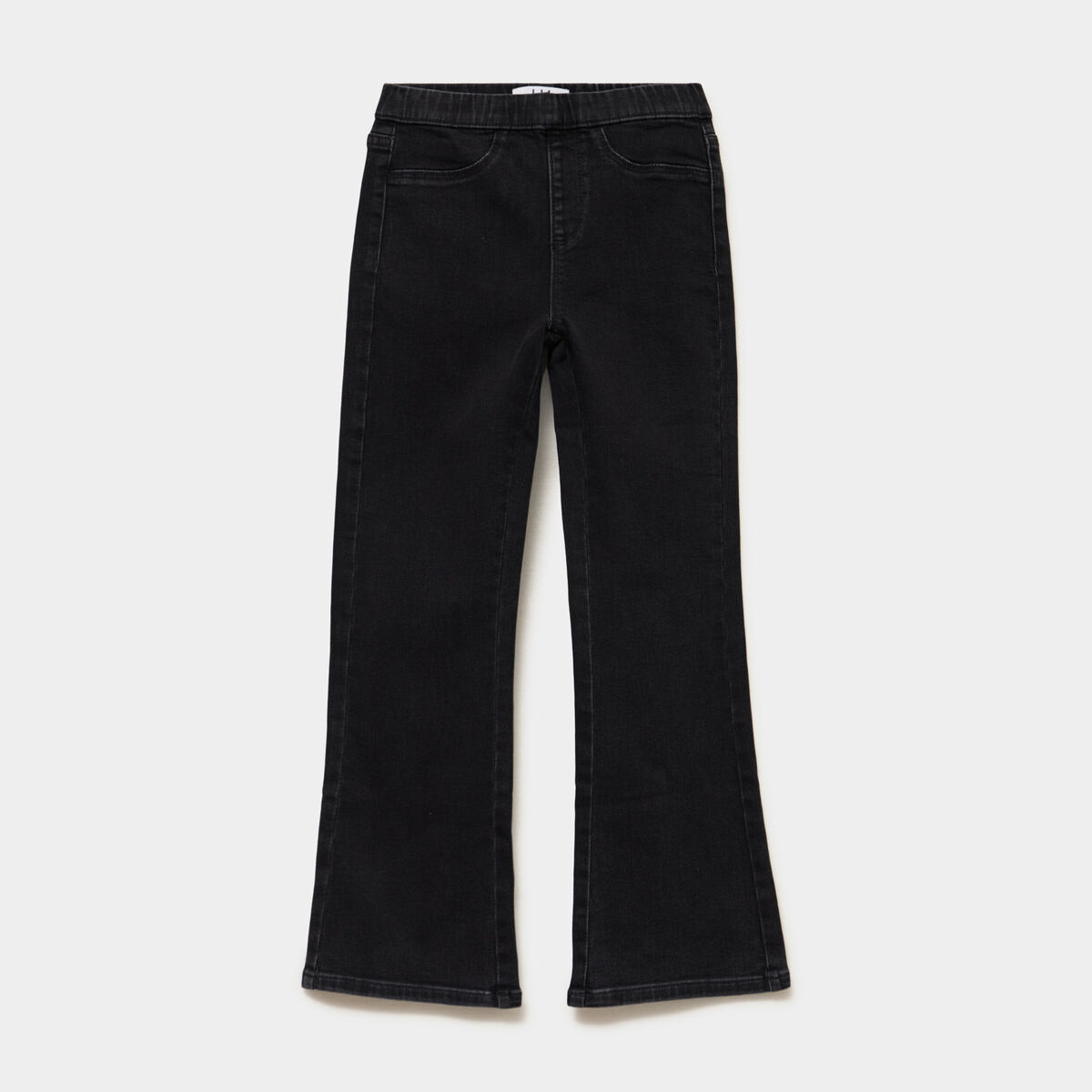 Jegging bootcut taille &eacute;lastiqu&eacute;e denim noir fille