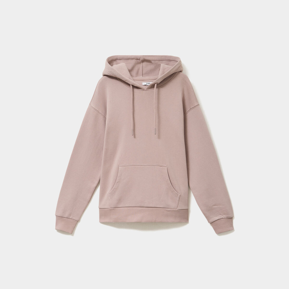 Sweat hoodie 1 poche &agrave; capuche marron clair femme