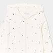 Sweat zippé à capuche beige fille
