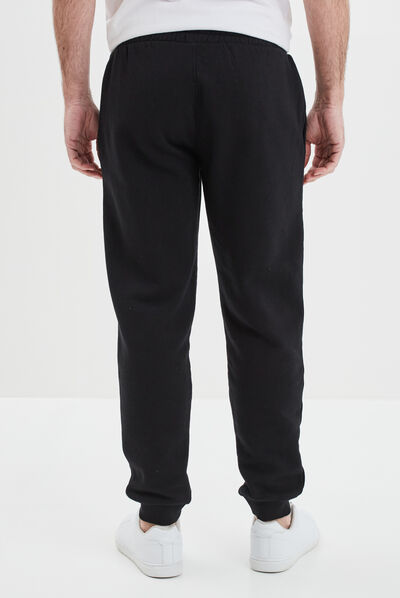 Jogging droit molleton noir homme