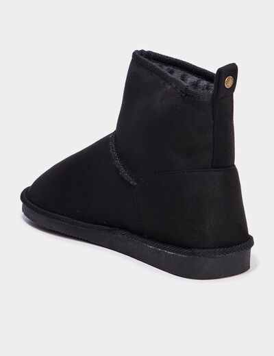 Bottines fourrées plates noir femme