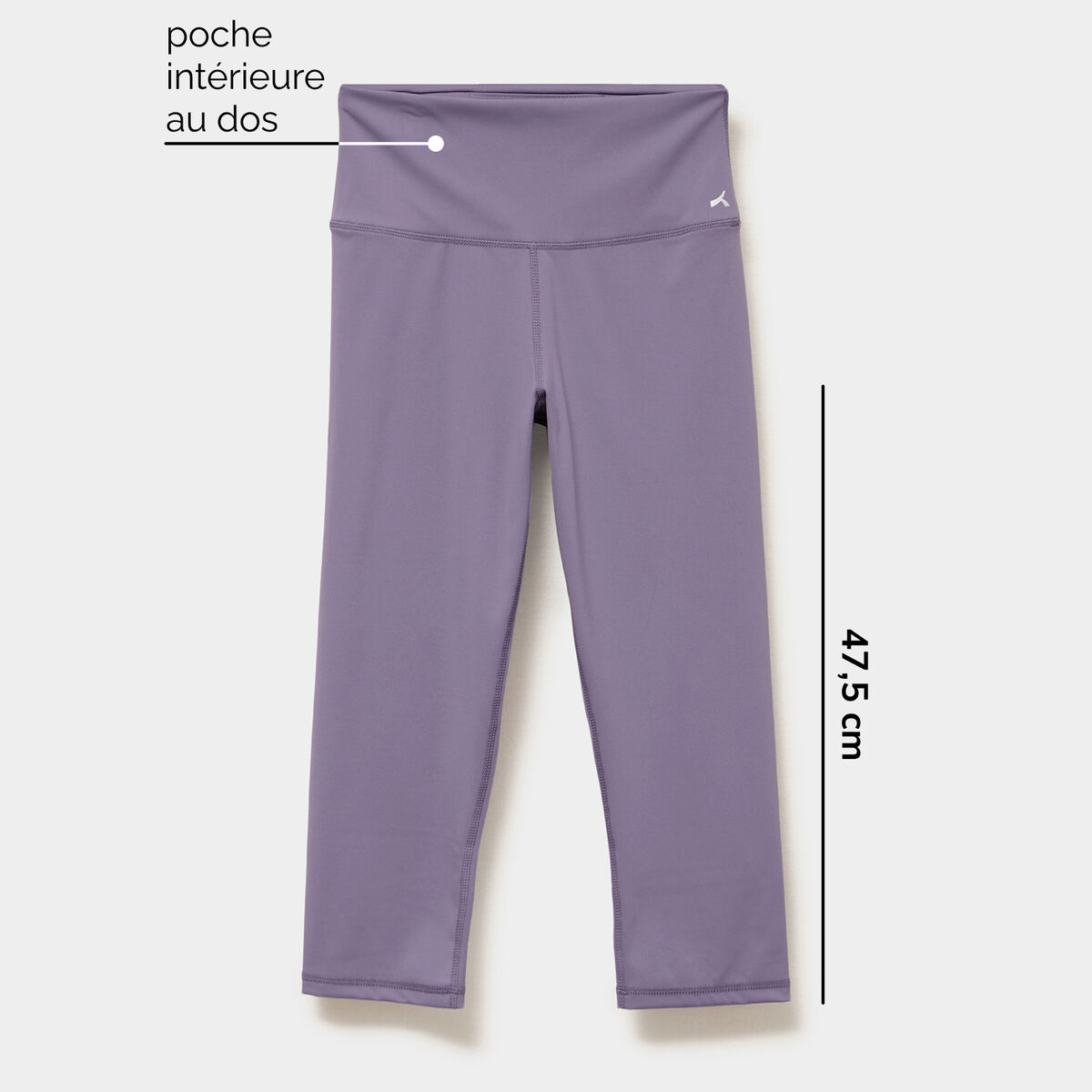 Legging corsaire de sport stretch violet femme