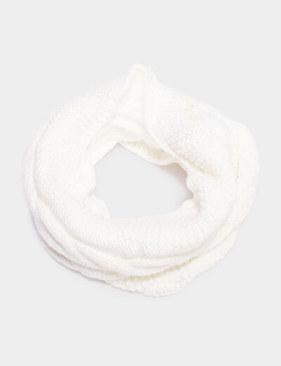 Snood avec torsades ivoire femme