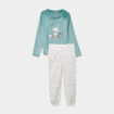 Ensemble pyjama pantalon effet velours bleu gris femme