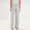 Pantalon de jogging molletonn&eacute; large gris clair femme