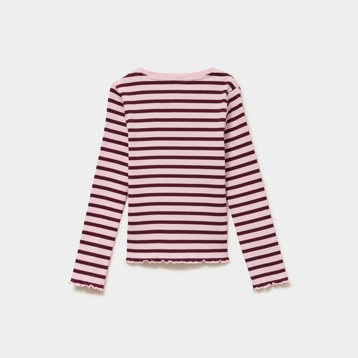 T-shirt c&ocirc;tel&eacute; ajust&eacute; manches longues bordeaux fille