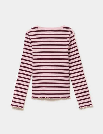 T-shirt c&ocirc;tel&eacute; ajust&eacute; manches longues bordeaux fille