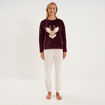 Ensemble pyjama pantalon polaire prune femme