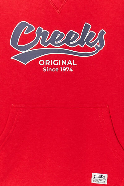 Sweat à capuche hoodie Creeks rouge garçon