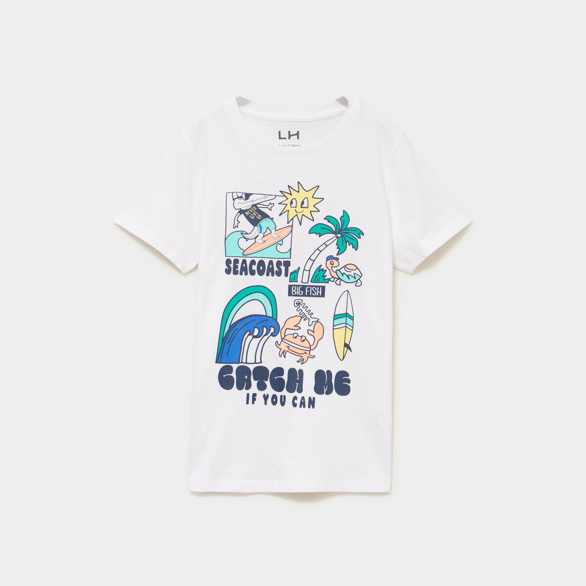 T-shirt manches courtes coton blanc gar&ccedil;on