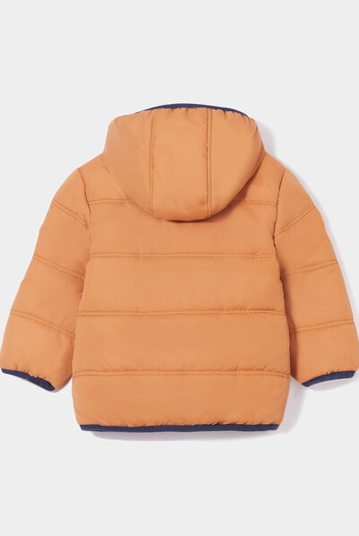 Doudoune à capuche doublure polaire marron cognac bébé garçon