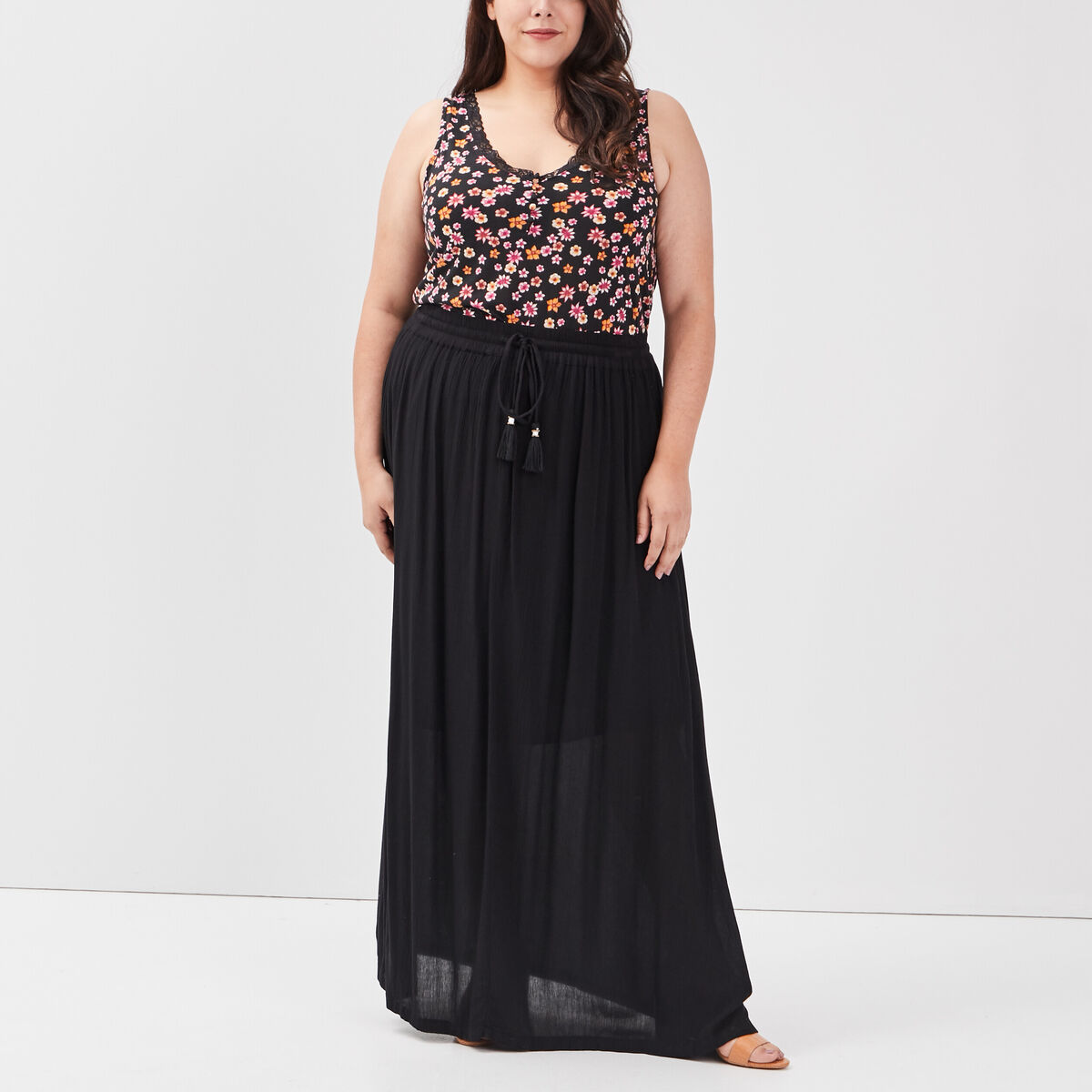 Jupe longue noir femme grande taille