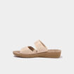 Mules &agrave; talons avec brides sable femme