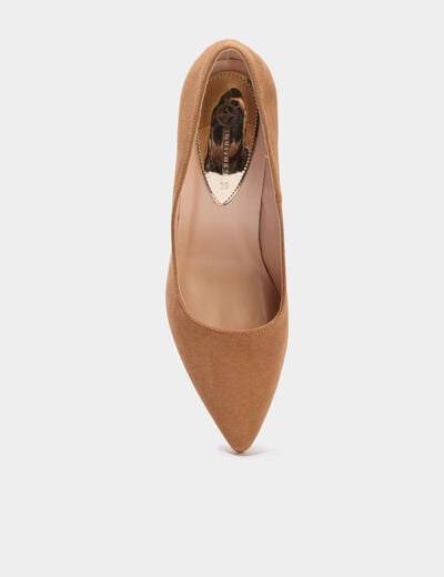 Escarpins &agrave; talons aiguilles camel femme
