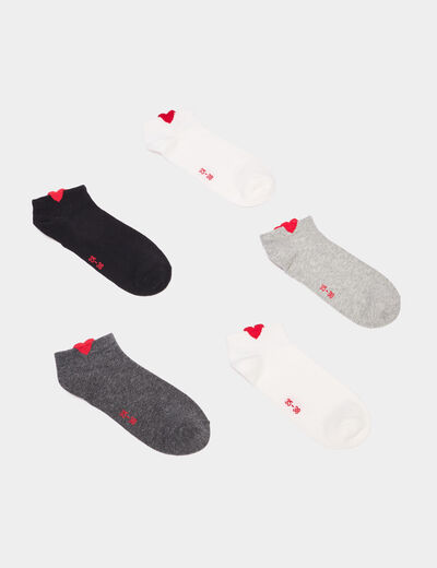 Lot 5 paires chaussettes invisibles multicolore femme