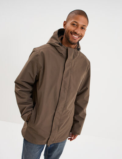 Parka chaude 3-en-1 imperm&eacute;able vert kaki homme