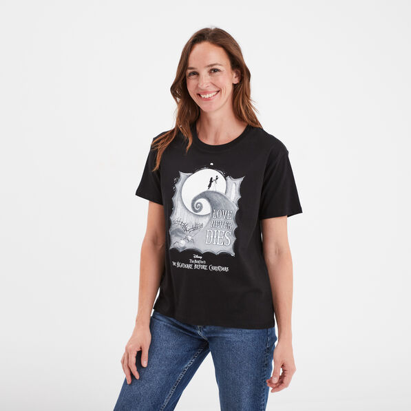 T-shirt coton Étrange Noël de Mr Jack noir femme