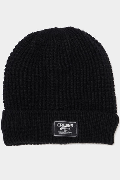 Bonnet tricot&eacute; noir homme