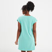 Chemise de nuit manches courtes coton bleu turquoise femme