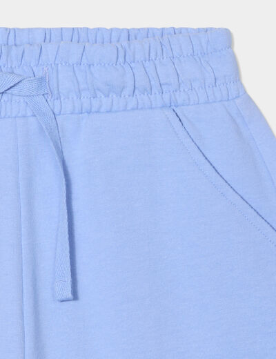 Short de jogging taille élastiquée bleu clair fille
