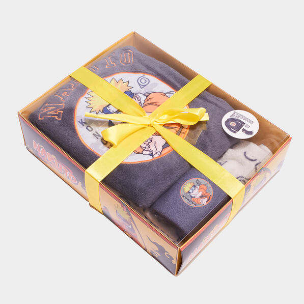 coffret pyjama 3 pieces naruto bleu gris garcon Coffret pyjama 3 pièces Naruto bleu gris garçon