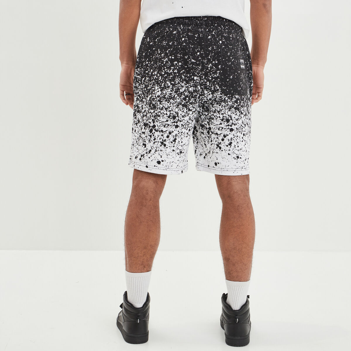 Short jogging droit à coulisse blanc homme