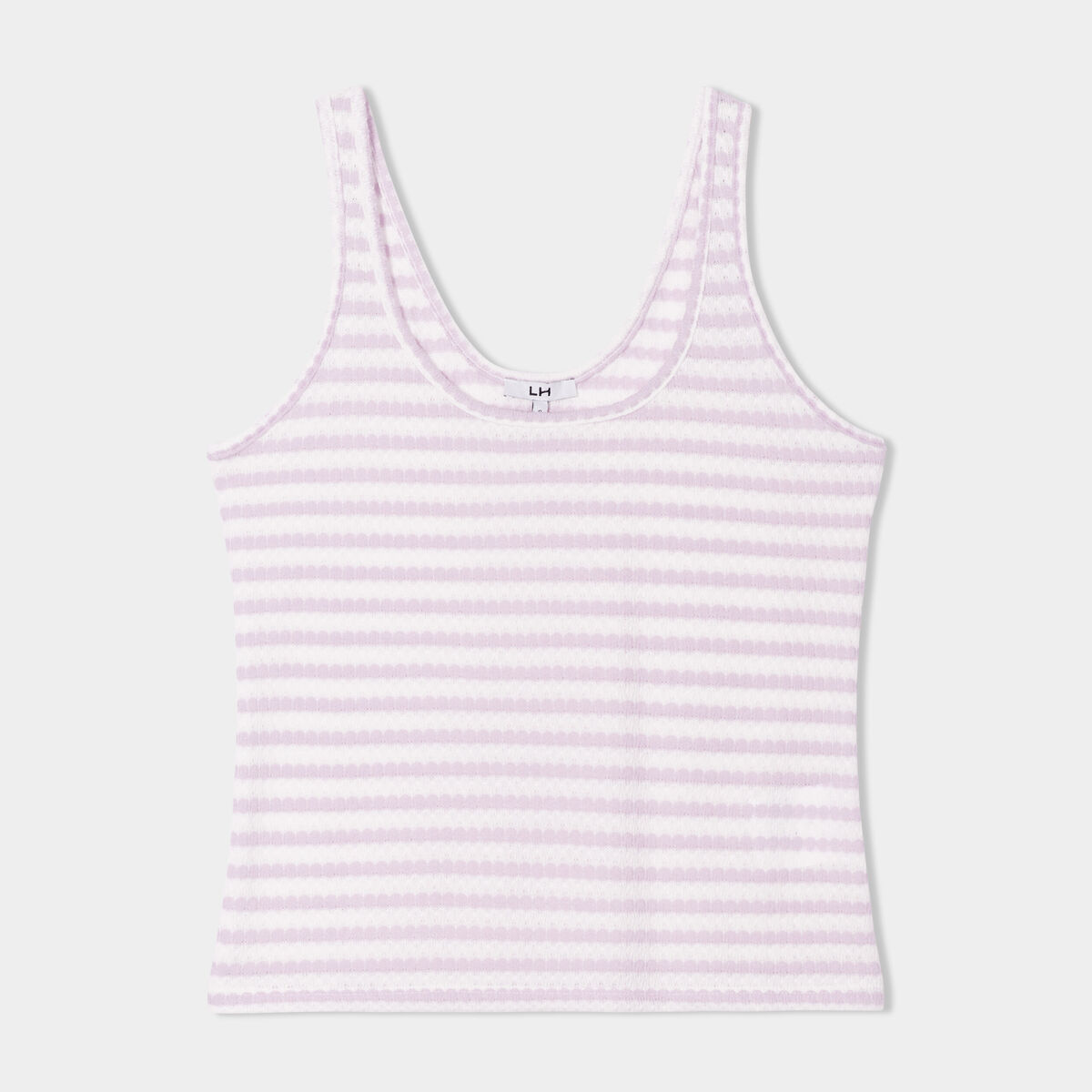 D&eacute;bardeur col rond en maille violet clair femme