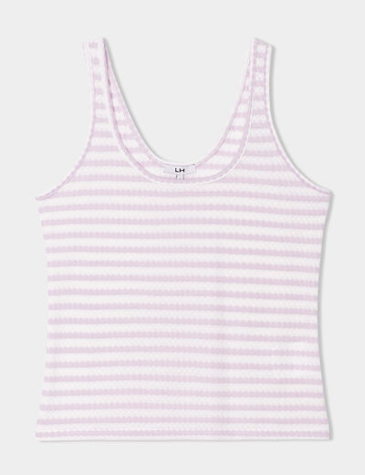 Débardeur col rond en maille violet clair femme